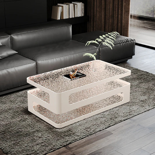Luxury Nordic Glass Coffee Table — Minimalist Modern Design.