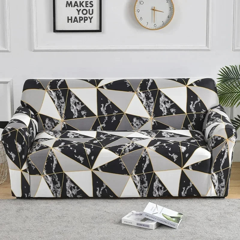 Stretch Printed Sofa Cover – All-Season Polyester Fit for Multiple Sofa Types