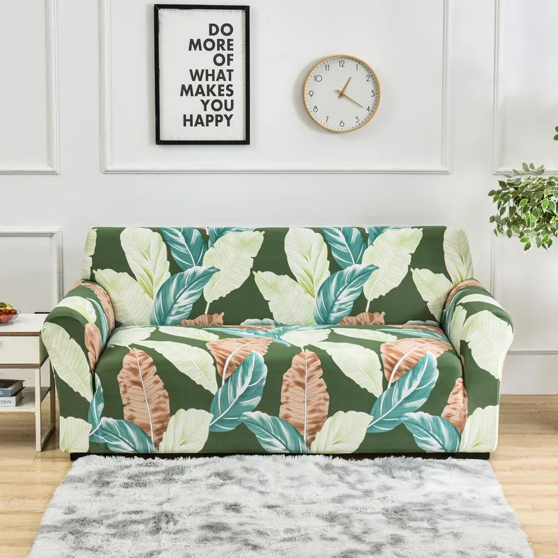 Stretch Printed Sofa Cover – All-Season Polyester Fit for Multiple Sofa Types