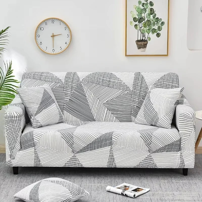 Stretch Printed Sofa Cover – All-Season Polyester Fit for Multiple Sofa Types