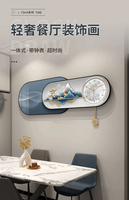 Hands Silent Wall Clocks Minimalist Restaurant Nordic Pendulum Wall Watch Luxury Art Mural Digital Reloj De Pared Home Decor