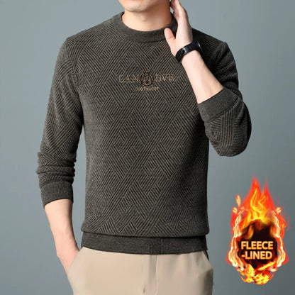 Top Quality Thick Fleece-Lined Warm Men Fashion Brand Autum Winter Knit Pullover Designer Sweater Korean Woolen Casual Jumper