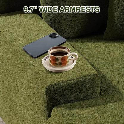 Chaise Lounge Chair Indoor, 67" Oversized Comfy Plush Fur Sleeper Sofa Bed, Boneless Upholstered Recliner Bed with Pillows