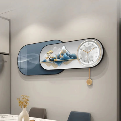 Hands Silent Wall Clocks Minimalist Restaurant Nordic Pendulum Wall Watch Luxury Art Mural Digital Reloj De Pared Home Decor