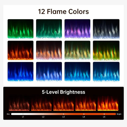 Fireplace TV Stand with 36" Electric Fireplace for TVs up to 80".