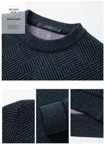 Top Quality Thick Fleece-Lined Warm Men Fashion Brand Autum Winter Knit Pullover Designer Sweater Korean Woolen Casual Jumper