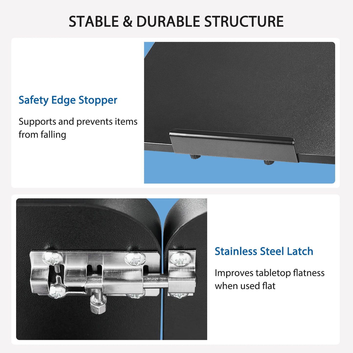 JHK Overbed Flip Lap Desk with Wheels, Tilt Top & Adjustable Height for Home Use.