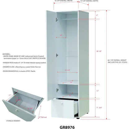 Corry White Wardrobe Armoire Closet