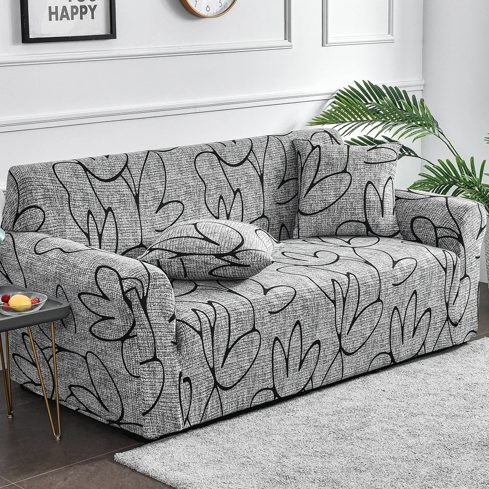 Stretch Printed Sofa Cover – All-Season Polyester Fit for Multiple Sofa Types