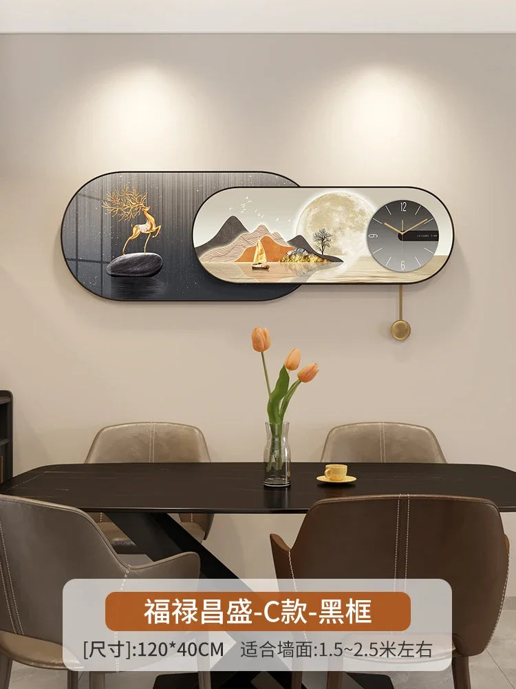 Hands Silent Wall Clocks Minimalist Restaurant Nordic Pendulum Wall Watch Luxury Art Mural Digital Reloj De Pared Home Decor