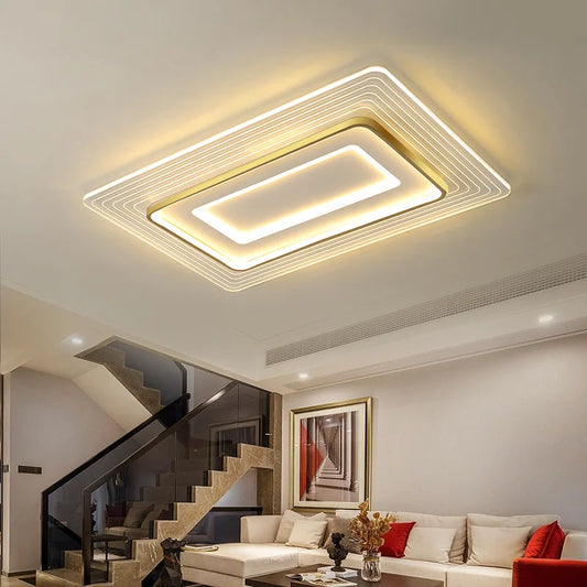 LED Striped Acrylic Ceiling Lamp – Minimalist Ultra-Thin Light for Living & Dining.